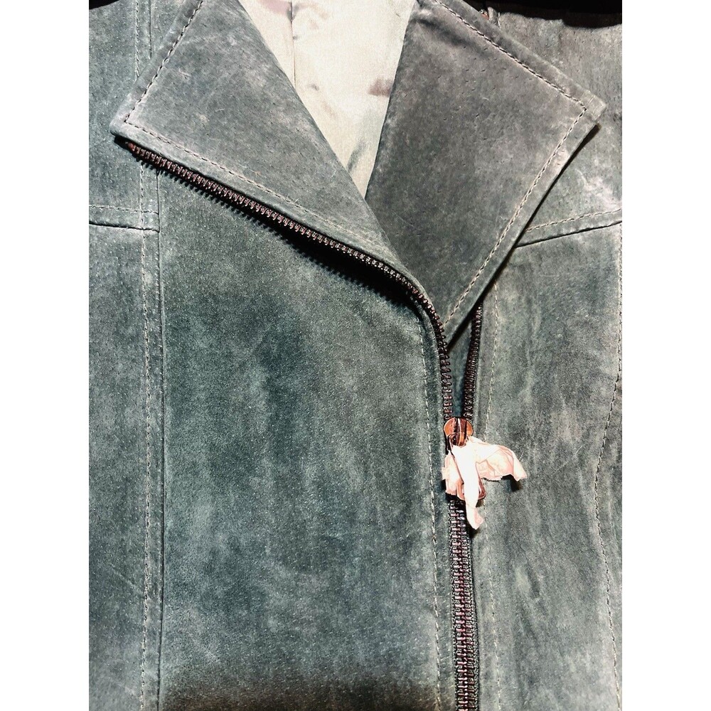NEW Women’s Denim & Company Swede Leather Jacket Size Small - Picture 3 of 8